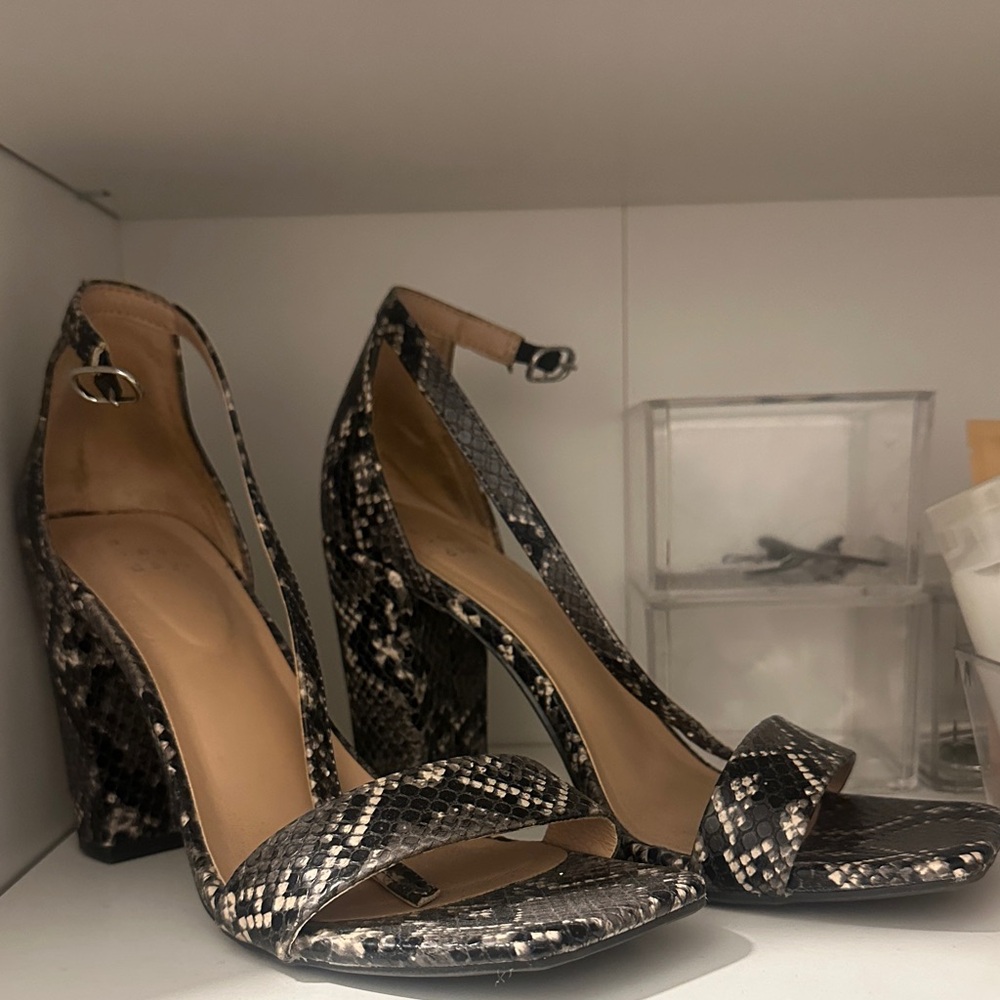 a new day Black and White Snakeskin Heels